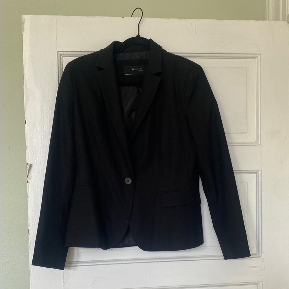 Zara Basic Black Formal Blazer